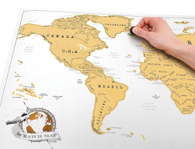 Mapamundi para rascar países visitados