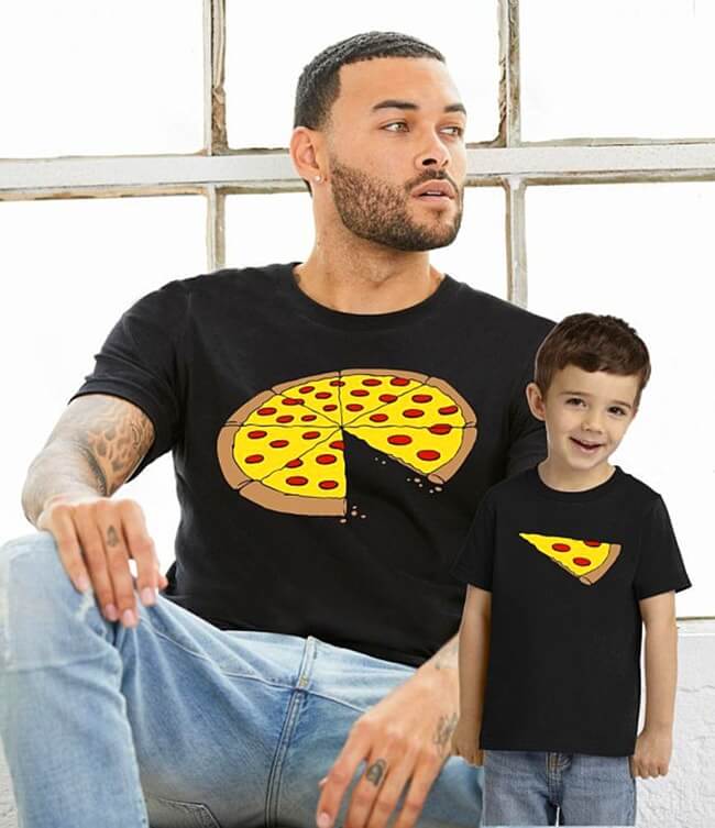Mentalidad compilar bostezando Camiseta Pizza para padre e hijo | Deja de Pensar