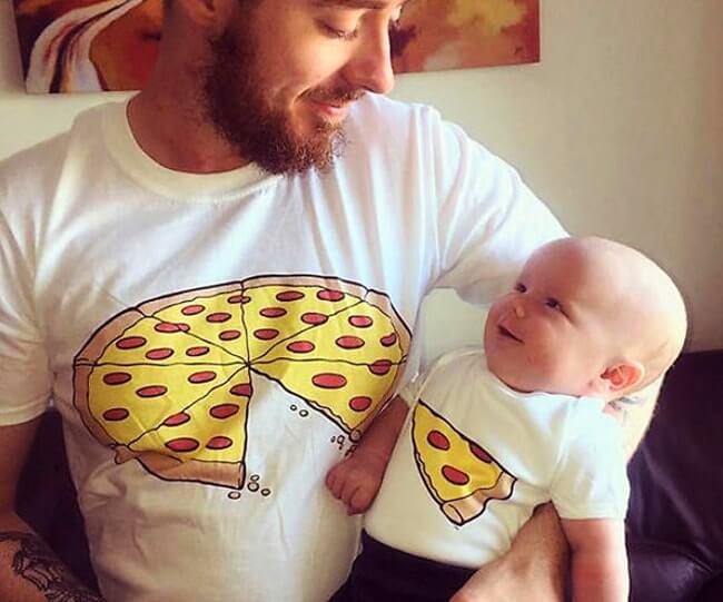 Camiseta Pizza padre e hijo | de Pensar