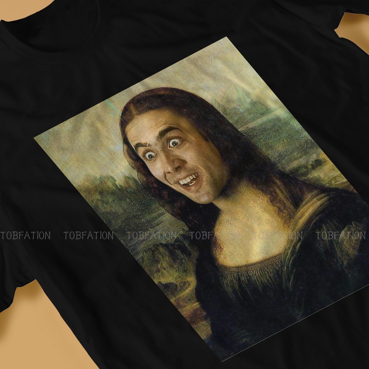 Camiseta de Nicolas Cage y la Mona Lisa | Deja de Pensar