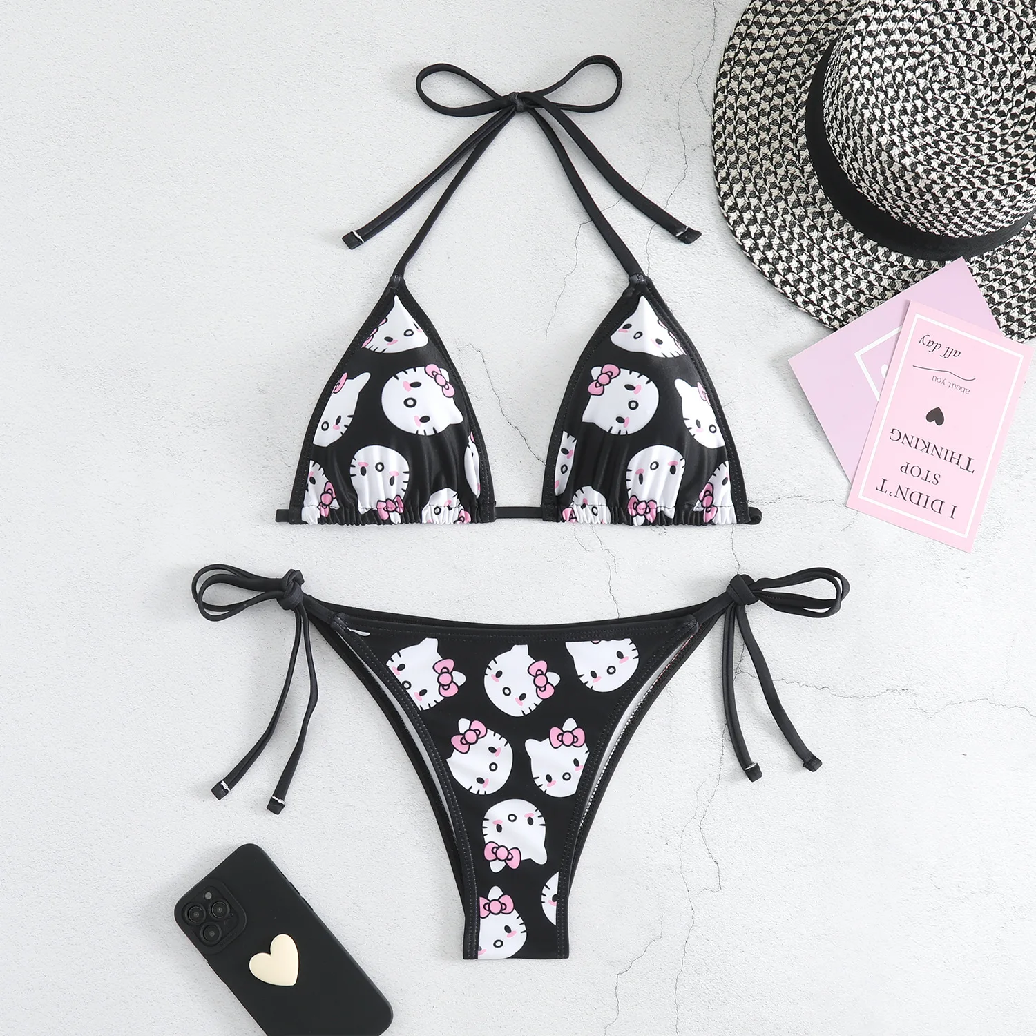 Bikini de Hello Kitty negro