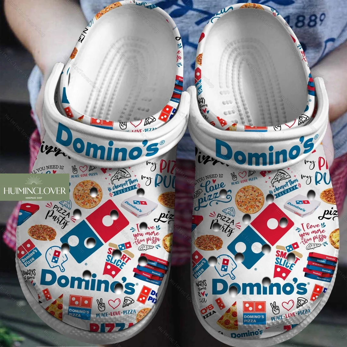 Zapatillas crocs con diseño Domino's Pizza 3