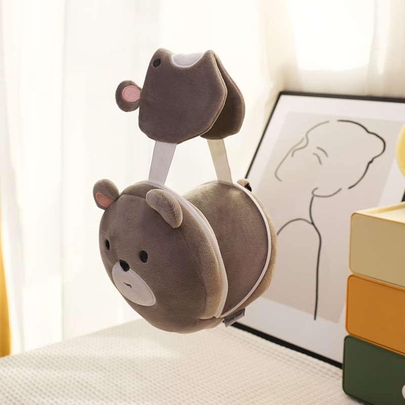 Almohada de viaje con antifaz incorporado